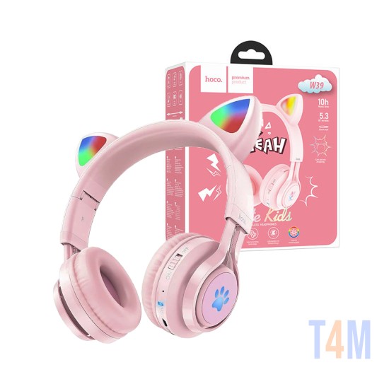 Hoco True Wireless Headphones W39 Cat Ear Bluetooth V5.3 Pink